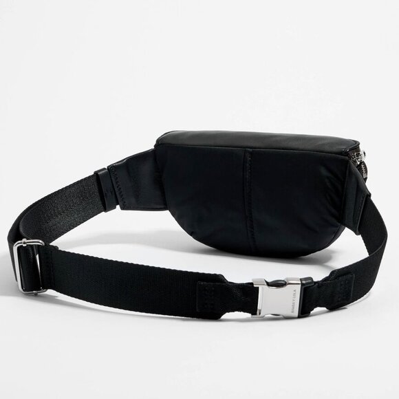 Bimba y Lola 🇪🇸 Black Leather Bumbag / Belt Bag BNWT - Picture 7 of 9